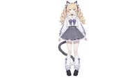 Live2D модель кошкодевочки Blonde Twin-Tail Cat Girl