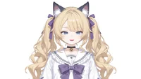 Live2D модель кошкодевочки Blonde Twin-Tail Cat Girl