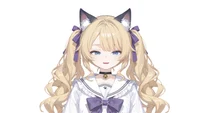 Live2D модель кошкодевочки Blonde Twin-Tail Cat Girl