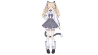 Live2D модель кошкодевочки Blonde Twin-Tail Cat Girl