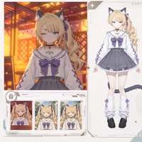Live2D модель кошкодевочки Blonde Twin-Tail Cat Girl