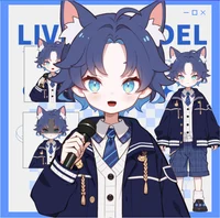 Live2D-модель мальчика-котика Blue cat boy