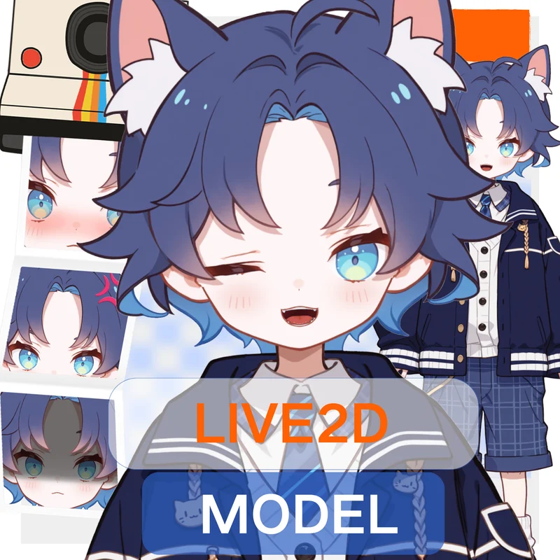 Live2D-модель мальчика-котика Blue cat boy
