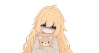 Live2D модель девочки с плюшевым мишкой