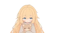 Live2D модель девочки с плюшевым мишкой