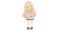 Live2D модель девочки с плюшевым мишкой