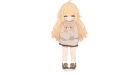 Live2D модель девочки с плюшевым мишкой