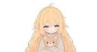 Live2D модель девочки с плюшевым мишкой