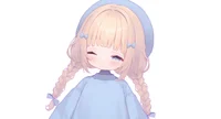 Live2D-модель девочки в синем берете