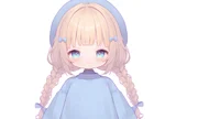Live2D-модель девочки в синем берете