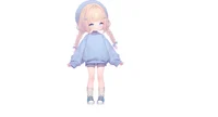 Live2D-модель девочки в синем берете