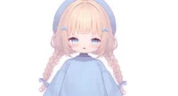 Live2D-модель девочки в синем берете