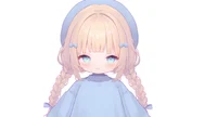 Live2D-модель девочки в синем берете