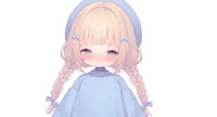Live2D-модель девочки в синем берете