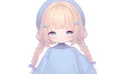 Live2D-модель девочки в синем берете