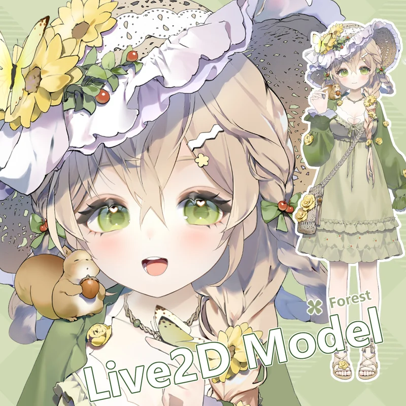 Live2D модель Forest с чиби-режимом и трекингом рук