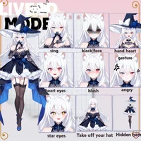 Live2D модель серебровласой ведьмы Frost Rose