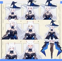 Live2D модель серебровласой ведьмы Frost Rose