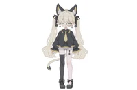 Live2D-модель кошечки Kitten wearing a monocle
