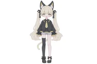 Live2D-модель кошечки Kitten wearing a monocle