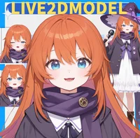 Live2D модель кошачьей ведьмы Luna Cat Witch