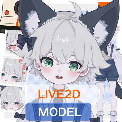 Live2D модель мальчика-котика Blue Kitten Boy