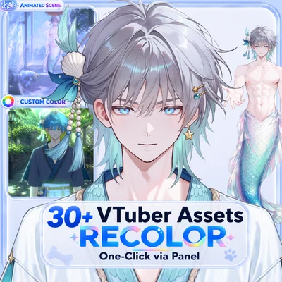 Live2D модель морского принца Mermaid Prince