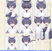 Live2D-модель мальчика-кота Neko Purple-themed Boy