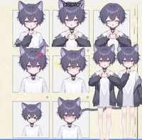 Live2D-модель мальчика-кота Neko Purple-themed Boy