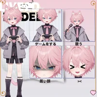 Pink-haired Cat Boy — Live2D-модель кота-мальчика