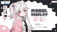 Live2D-модель неко-девушки White Cat / Black Cat Yamikawaii Girl