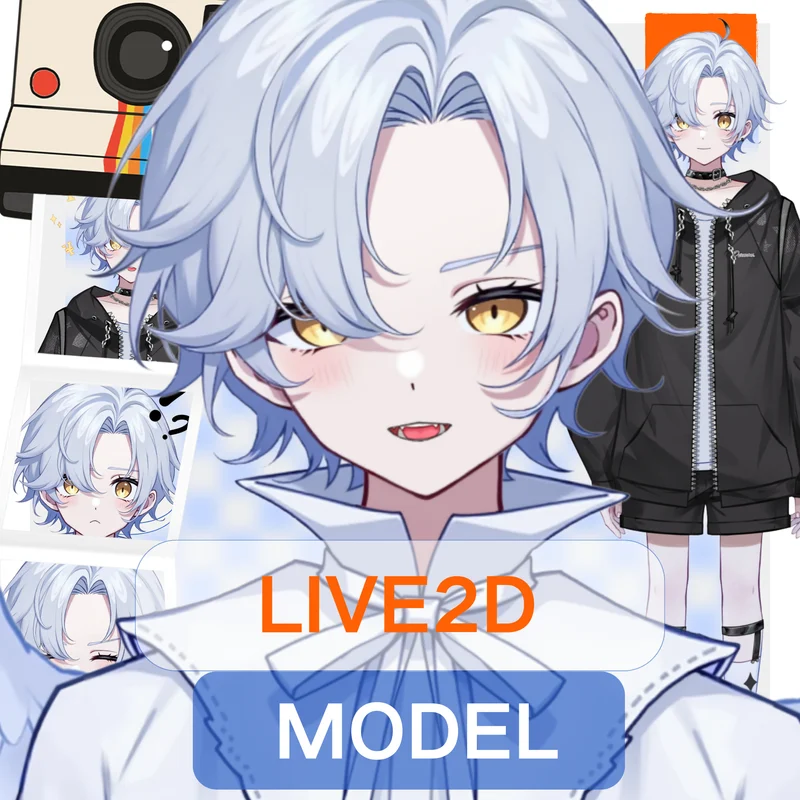 Live2D-модель White Hair Angel Boy
