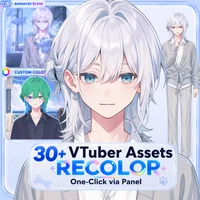 Live2D модель парня White-Haired Shonen