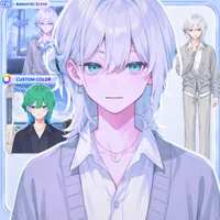 Live2D модель парня White-Haired Shonen