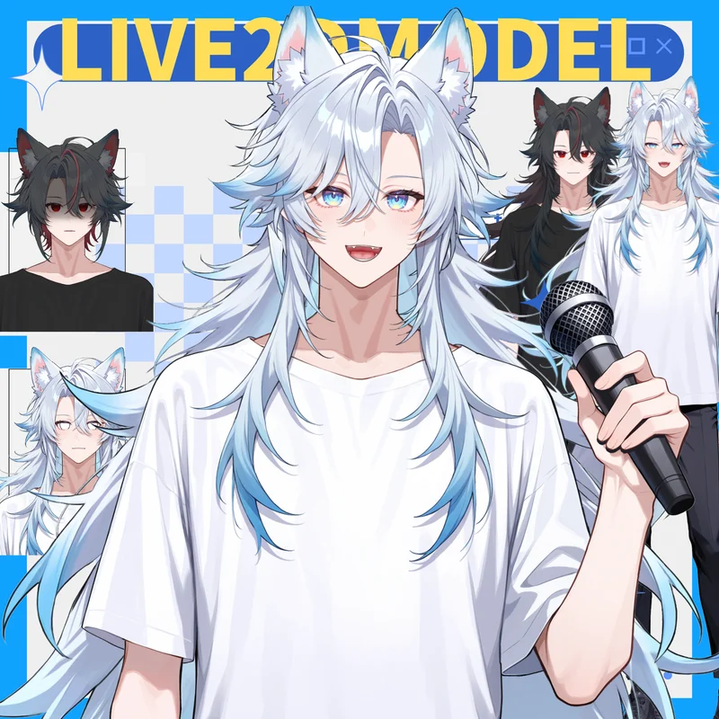 Live2D-модель витубера Yuki — волк-айдол