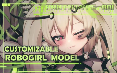 Live2D-модель Robogirl Prototype-001 (поясная)