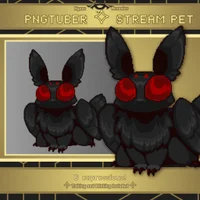 Pixel Dark Mothman PNGtuber питомец для стрима