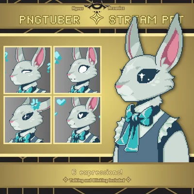 Pixel Maid Bunny: пиксельная PNGtuber-модель кролика-горничной