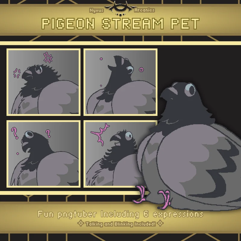 Пиксельный голубь Pixel Pigeon — PNGtuber для стримов
