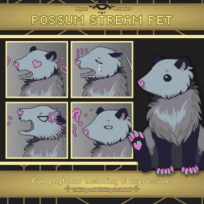 Пиксельный опоссум PNGtuber Pixel Possum