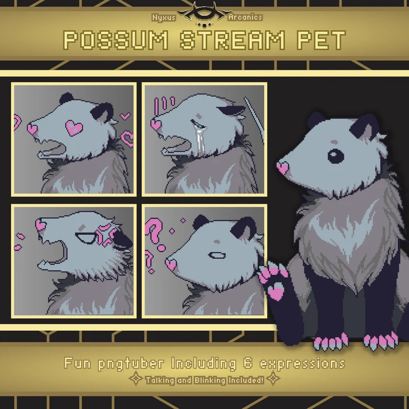 Пиксельный опоссум PNGtuber Pixel Possum