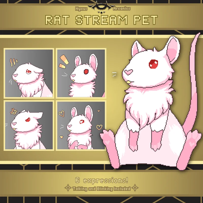Pixel Rat Albino питомец для стрима