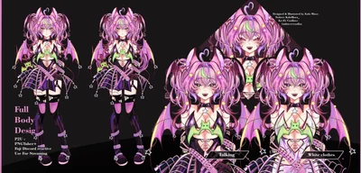 PNGTuber модель Bat Vtuber для PNGTuber+ и Discord Reactive