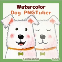PNGTuber белая собака в книжном стиле — White Dog