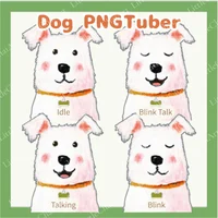 PNGTuber белая собака в книжном стиле — White Dog