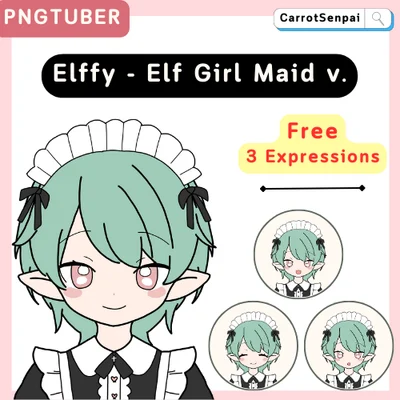 PNGTuber-модель эльфийки-горничной Elffy