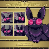 PNGtuber питомец для стримов Pixel Purple Mothman