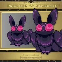 PNGtuber питомец для стримов Pixel Purple Mothman