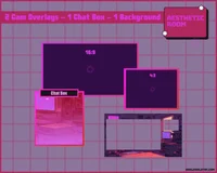Пакет оверлеев для стрима Retro Red Purple