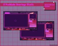 Пакет оверлеев для стрима Retro Red Purple